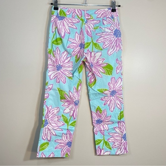 Vintage Lilly Pulitzer Floral Pink Blue Green Pants Size Womens 0 - Picture 2 of 7